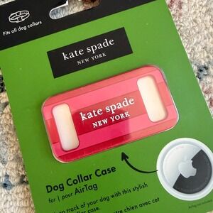 Kate Spade New York Dog Collar Apple Air Tag Holder Pink Red NEW